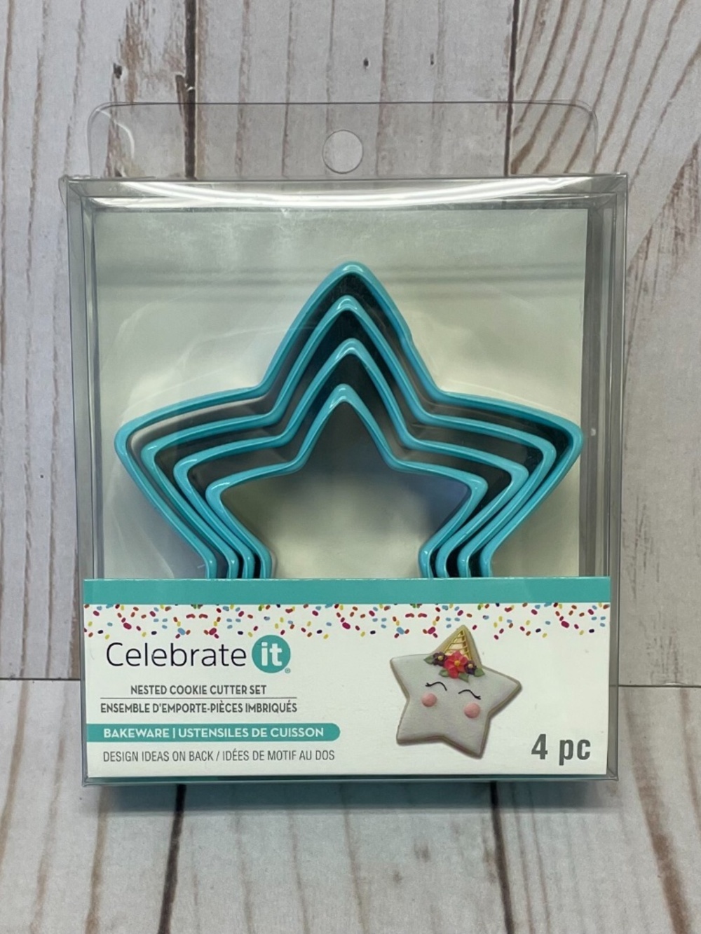 Nested Set Comfort Grip Metal Cookie Cutters Stars Set 4 Baking Bake Holiday NEW